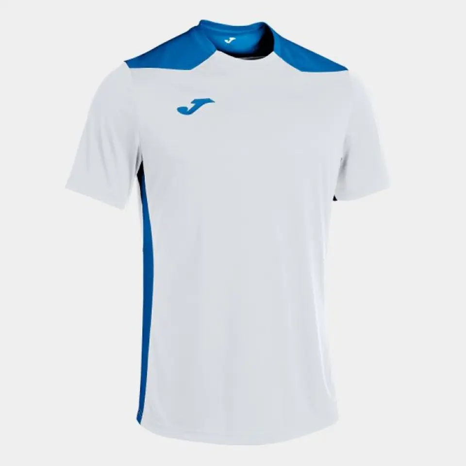 ⁨Koszulka Joma Championship VI Short Sleeve T-shirt 101822 (kolor Biały. Niebieski, rozmiar 4XS-3XS)⁩ w sklepie Wasserman.eu