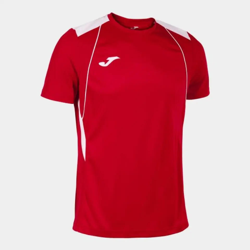⁨Koszulka Joma Championship VII Short Sleeve T-shirt 103081 (kolor Biały. Czerwony, rozmiar 5XS)⁩ w sklepie Wasserman.eu