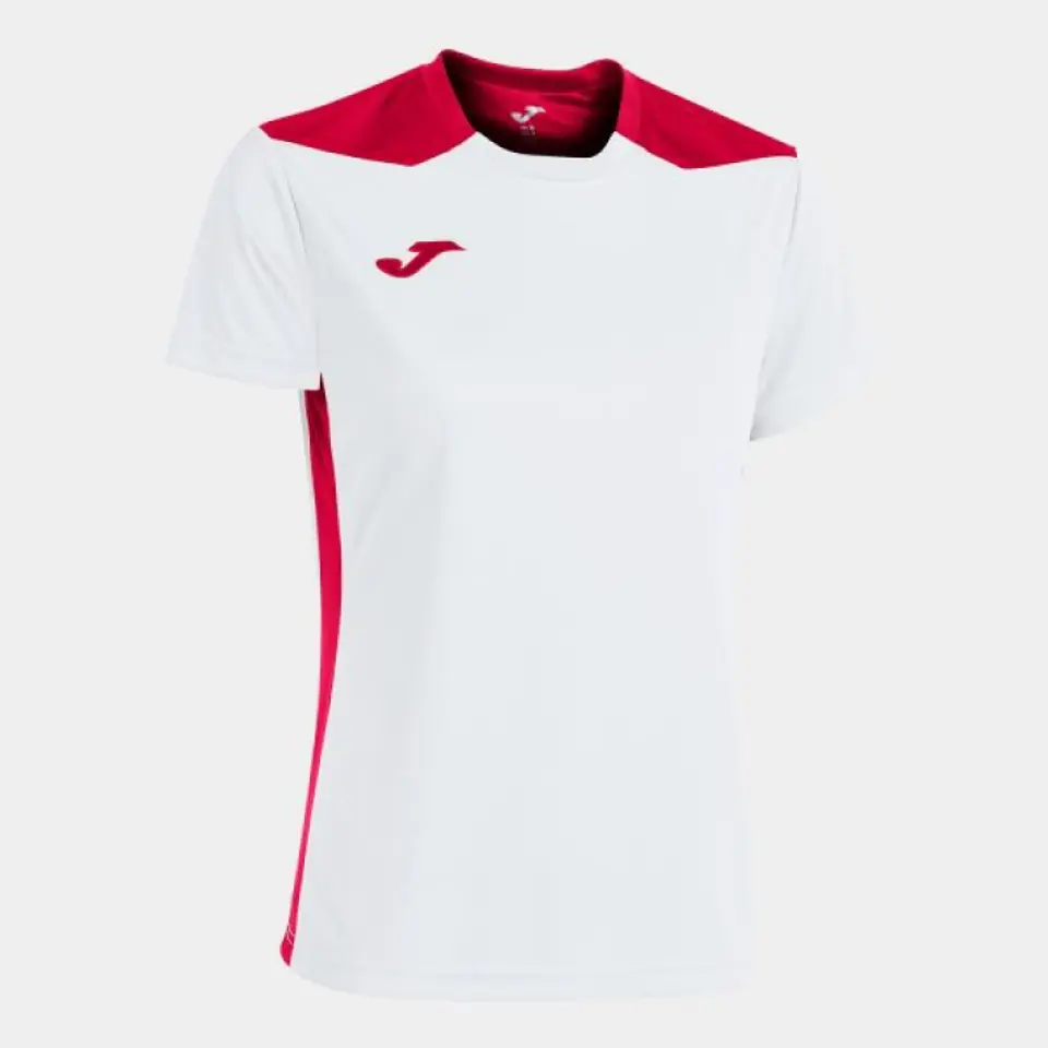 ⁨Koszulka Joma Championship VI Short Sleeve T-shirt W 901265. (kolor Biały. Czerwony, rozmiar XS)⁩ w sklepie Wasserman.eu