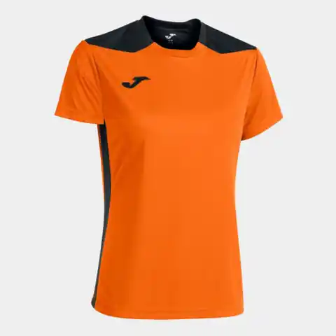 ⁨Koszulka Joma Championship VI Short Sleeve T-shirt W 901265. (kolor Czarny. Pomarańczowy, rozmiar 2XL)⁩ w sklepie Wasserman.eu