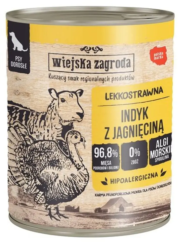 Wiejska Zagroda Indyk z jagnięciną puszka 800g w sklepie Wasserman.eu