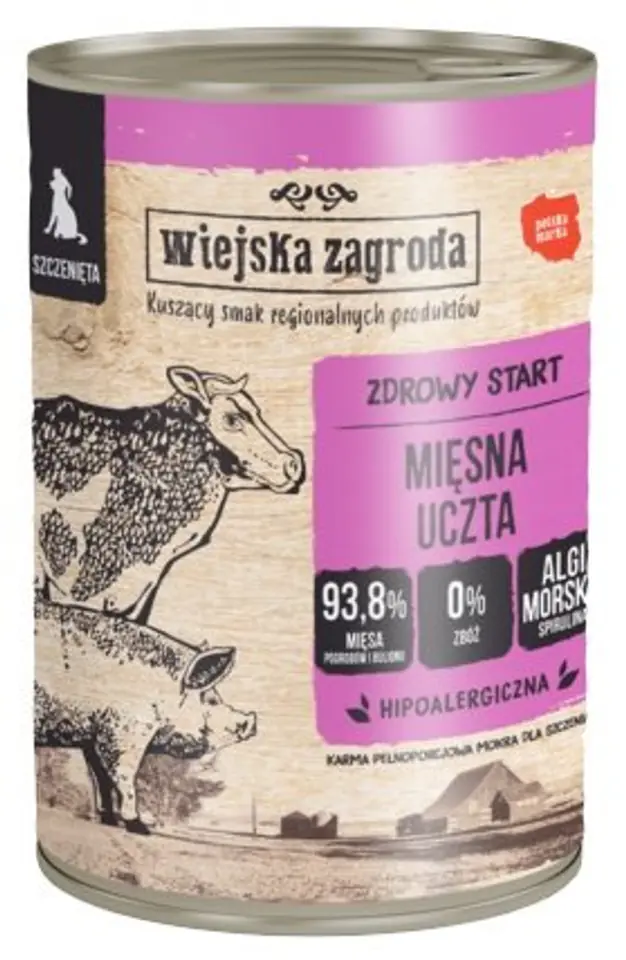 Wiejska Zagroda Mięsna uczta Puppy puszka 400g w sklepie Wasserman.eu