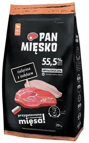 ⁨PAN MIĘSKO Veal with turkey - dry dog food - 20 kg Unpacked⁩ at Wasserman.eu