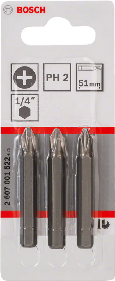 ⁨BIT, GROT, KOŃCÓWKA PH2 51MM EH 3PCS⁩ w sklepie Wasserman.eu