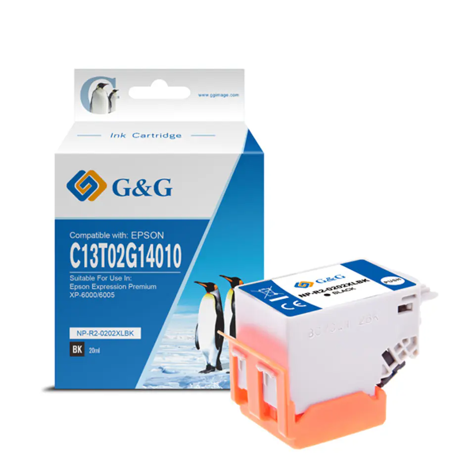 ⁨G&G kompatybilny ink / tusz z C13T02G14010, NP-E-0202XLBK, black⁩ w sklepie Wasserman.eu