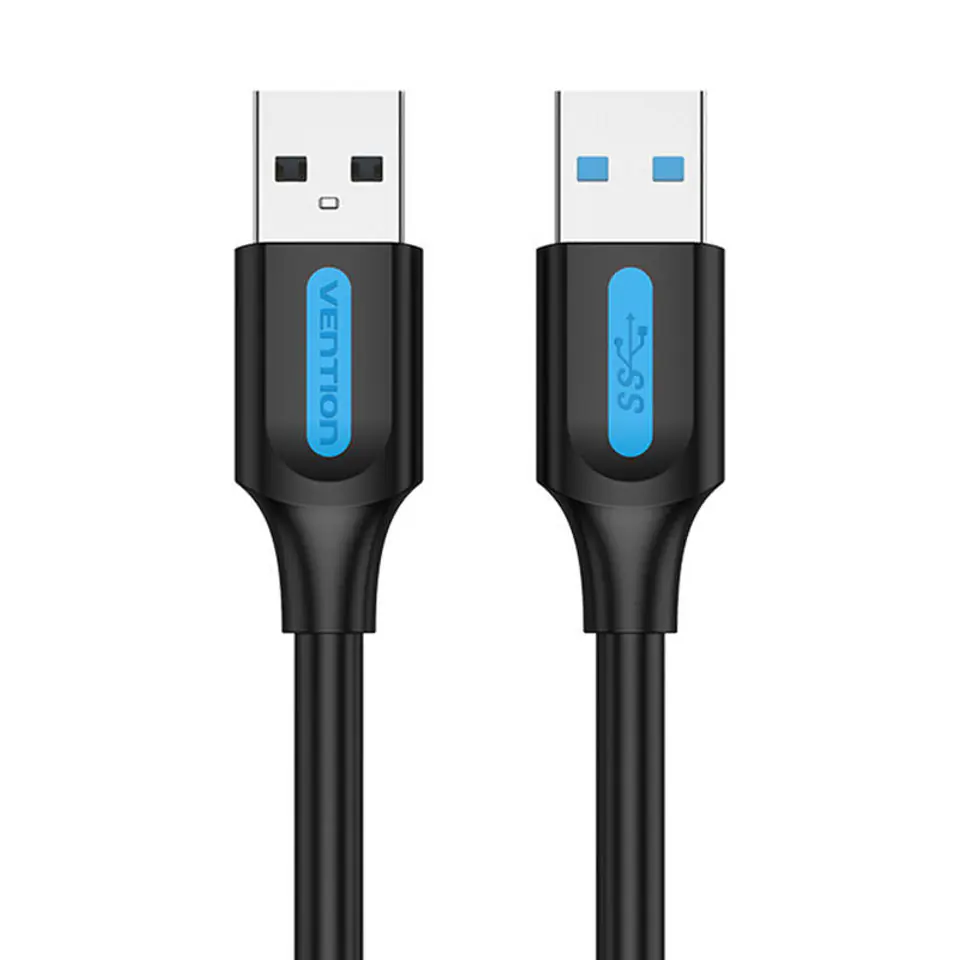 ⁨Kabel USB 3.0 Vention CONBH 2A 2m czarny PVC⁩ w sklepie Wasserman.eu