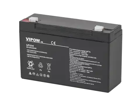 ⁨BAT0201 Gel battery Vipow 6V 12Ah⁩ at Wasserman.eu