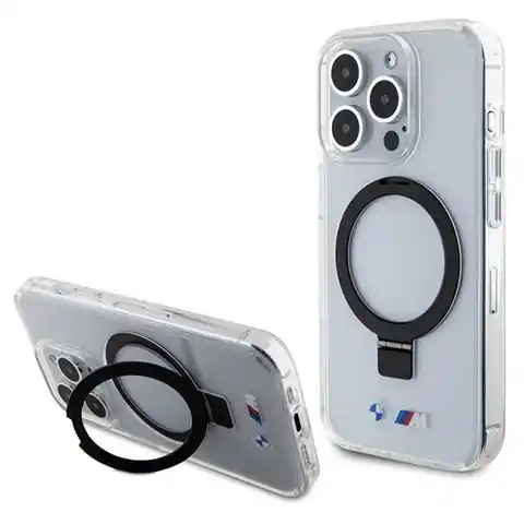 ⁨BMW BMHMP15XURST iPhone 15 Pro Max 6.7" przeźroczysty/clear hardcase Ring Stand M Collection MagSafe⁩ w sklepie Wasserman.eu