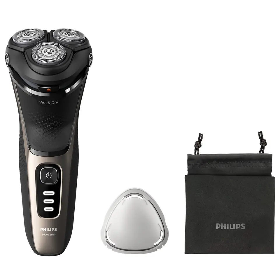 ⁨Philips S3242/12 men's shaver Rotation shaver Trimmer Black, Gold⁩ at Wasserman.eu