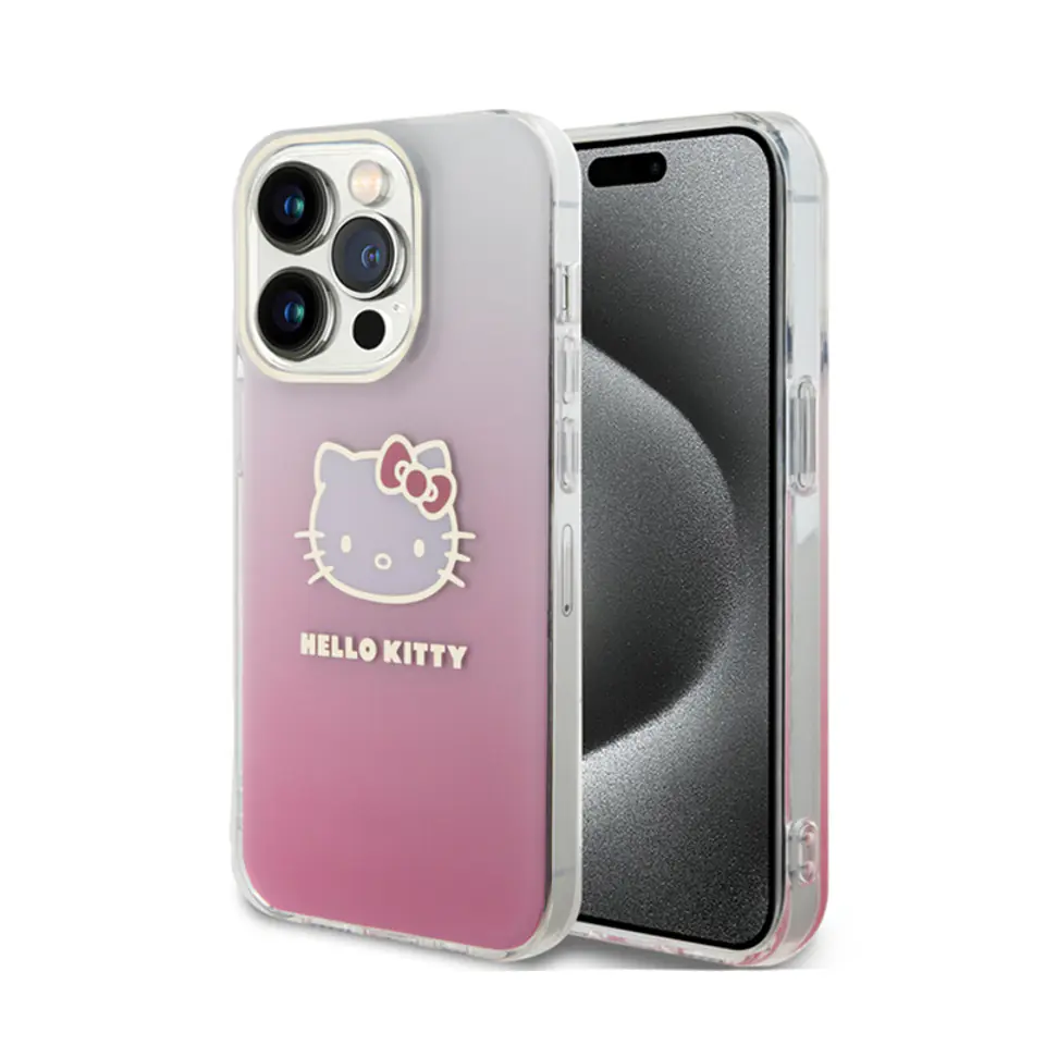 ⁨Hello Kitty IML Gradient Electrop Kitty Head - Etui iPhone 14 Pro (różowy)⁩ w sklepie Wasserman.eu
