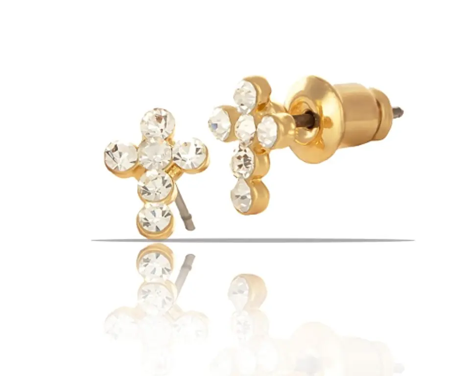 ⁨Crystal cross earrings (P9497AU)⁩ at Wasserman.eu