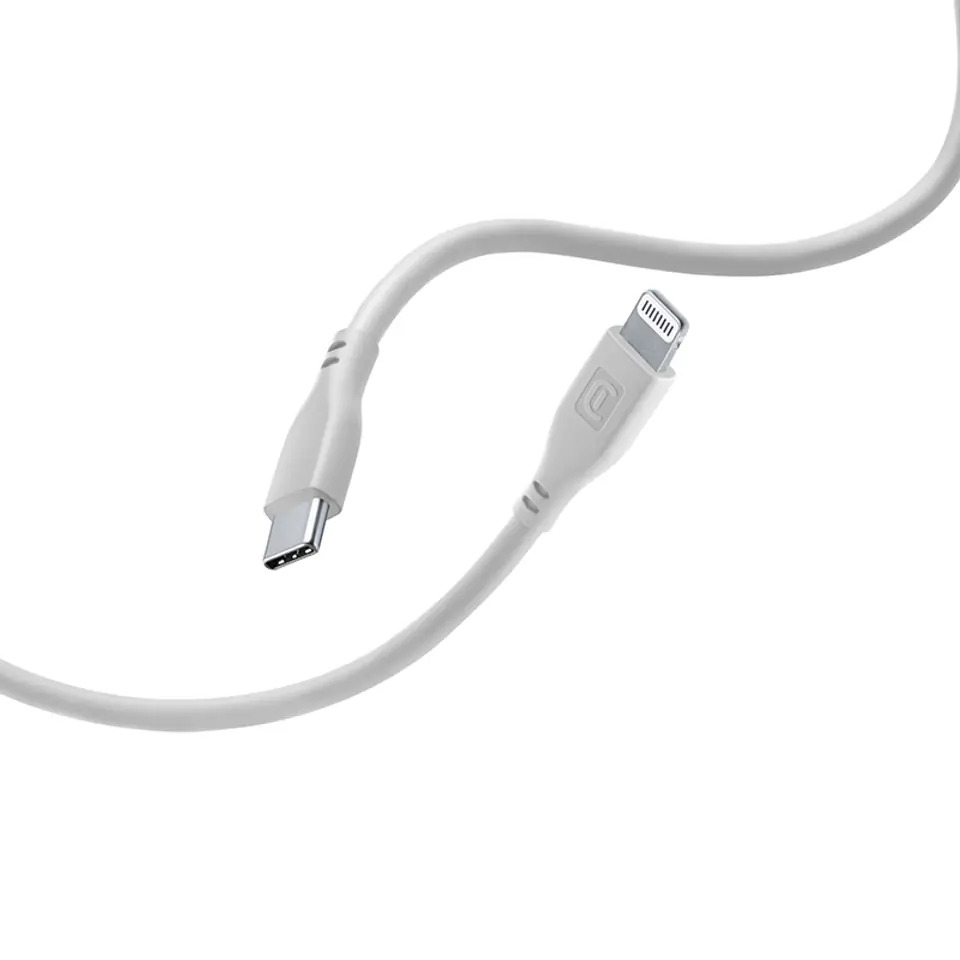 ⁨Cellularline Soft Cable - Kabel USB-C do Lightning certyfikat MFi 1.2 m (szary)⁩ w sklepie Wasserman.eu