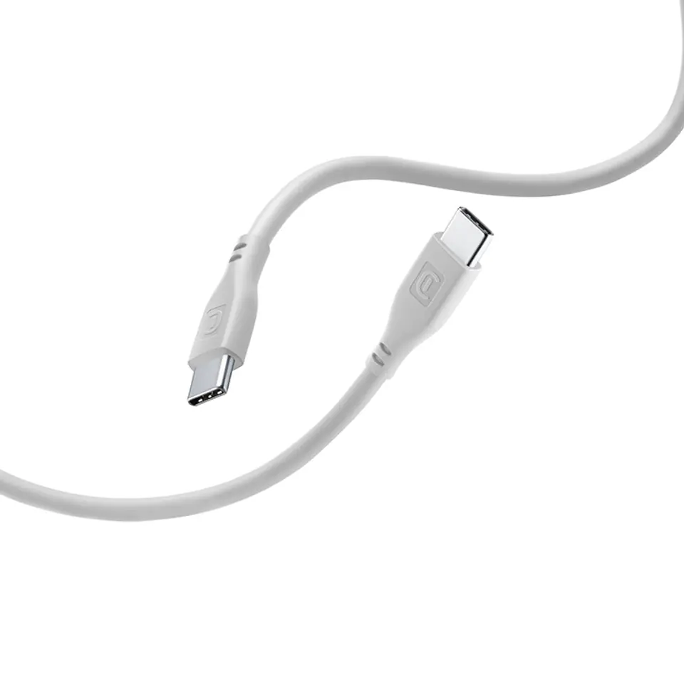 ⁨Cellularline Soft Cable - Kabel USB-C do USB-C 1.2 m (szary)⁩ w sklepie Wasserman.eu