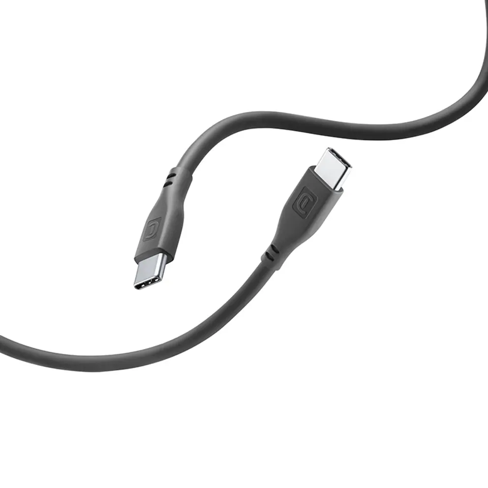 ⁨Cellularline Soft Cable - Kabel USB-C do USB-C 1.2 m (czarny)⁩ w sklepie Wasserman.eu