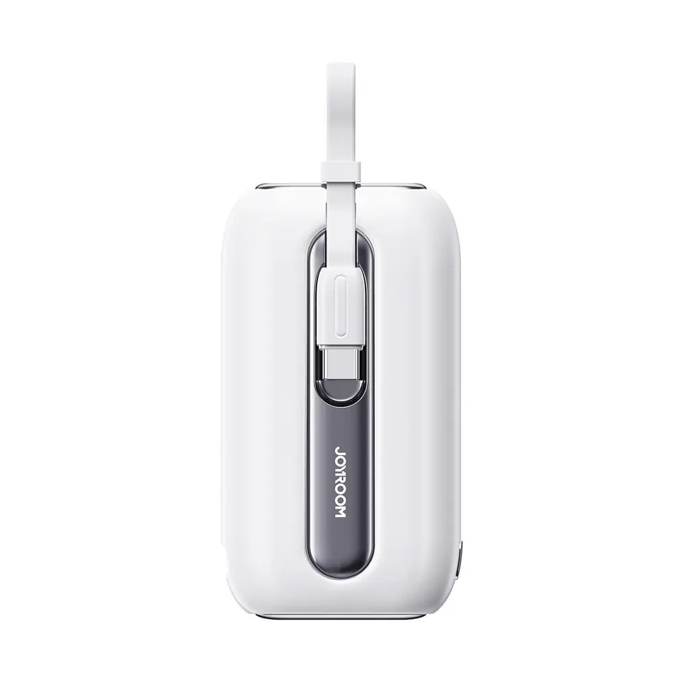 Powerbank 10000mAh Colorful Series 22.5W z kablami USB-C i Iphone Lightning biały w sklepie Wasserman.eu