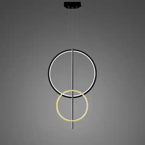 ⁨Lampa wisząca LINEA No.5  Φ60/40 cm czarno-złota 2 3k  Altavola Design (Barwa światła delikatnie ciepła, Kolor Złoty, Możliwość ściemniania nie)⁩ w sklepie Wasserman.eu
