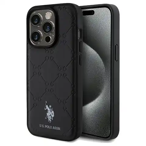 ⁨US Polo USHCP15XPYOK iPhone 15 Pro Max 6.7" czarny/black Yoke Pattern⁩ w sklepie Wasserman.eu