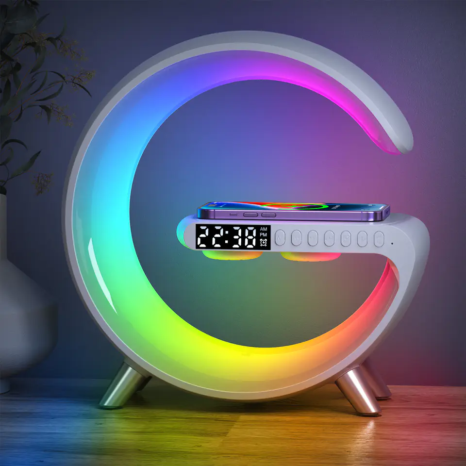 ⁨Smart light G-Light INSPIRE, biała, USB-C, ładowarka indukcyjna, Powerton⁩ w sklepie Wasserman.eu