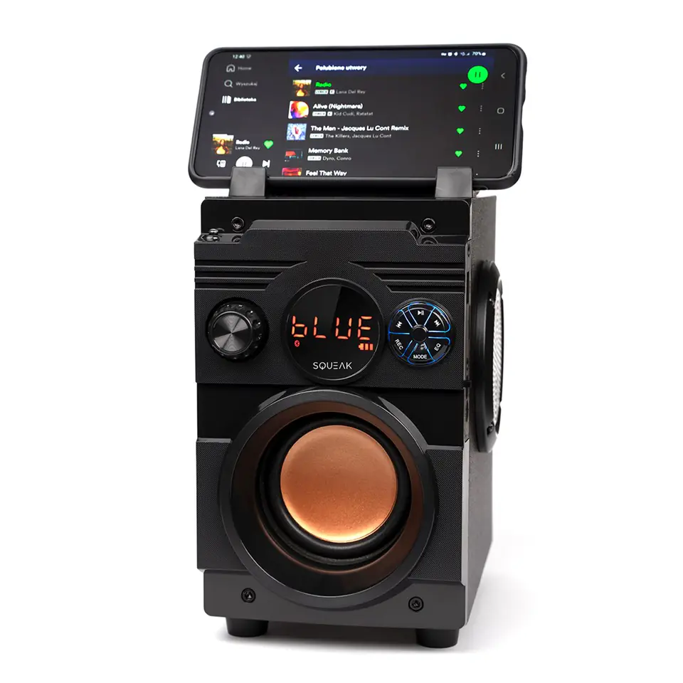 ⁨SQUEAK GŁOŚNIK BASSBLASTER BLUETOOTH 5.1, RADIO FM, ODTWARZACZ MP3 SQ1001⁩ w sklepie Wasserman.eu