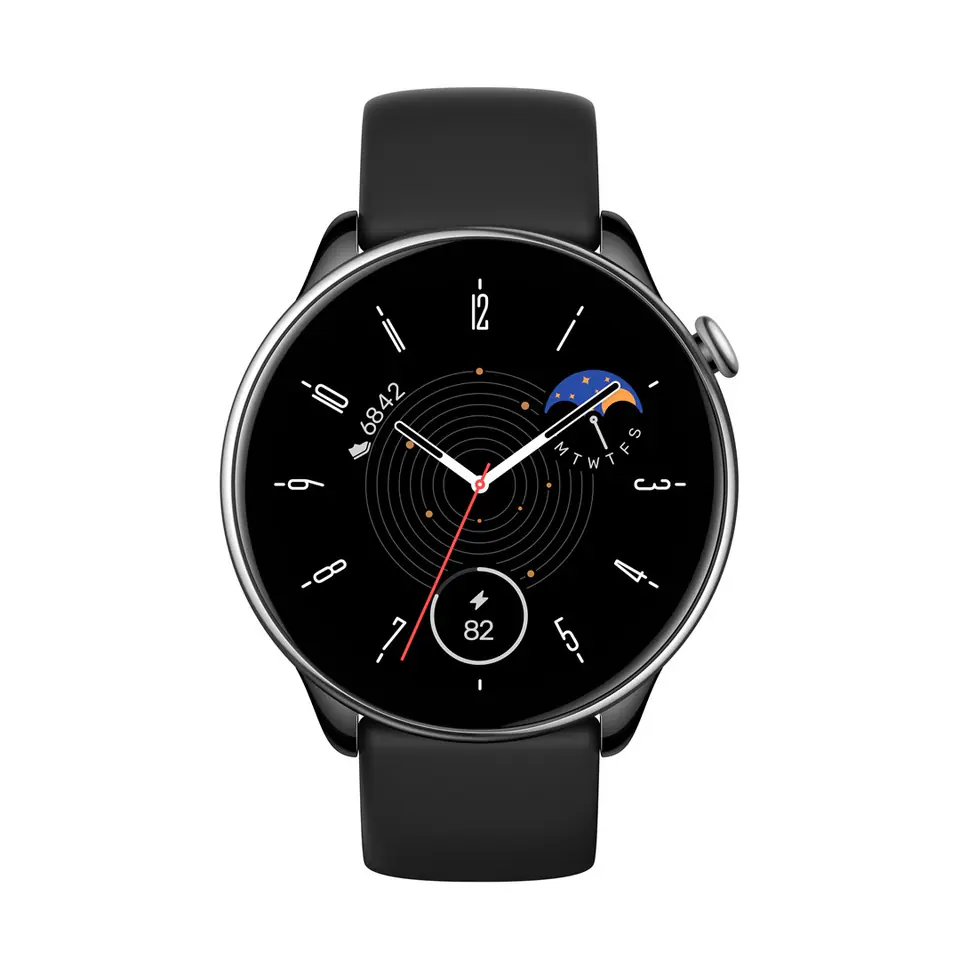 ⁨Amazfit GTR Mini 3.25 cm (1.28") AMOLED 42 mm Digital 416 x 416 pixels Touchscreen Black, Silver GPS (satellite)⁩ at Wasserman.eu