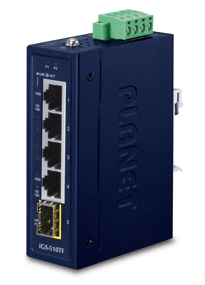 ⁨PLANET IGS-510TF network switch Unmanaged Gigabit Ethernet (10/100/1000) Blue⁩ at Wasserman.eu