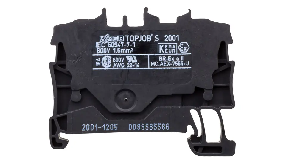 ⁨Złączka szynowa 2-przewodowa 1,5mm2 czarna 2001-1205 TOPJOBS⁩ w sklepie Wasserman.eu