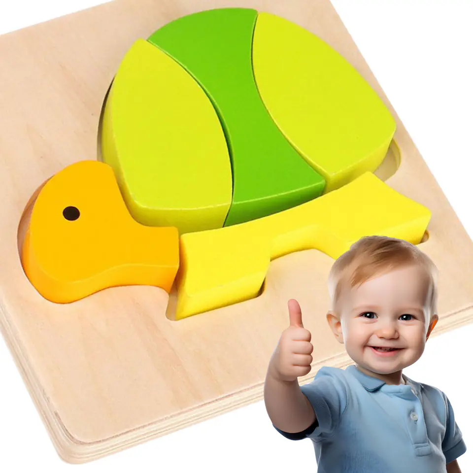 ⁨TOOKY TOY Puzzle Układanka Montessori Grube Klocki Żółw 5 el.⁩ w sklepie Wasserman.eu