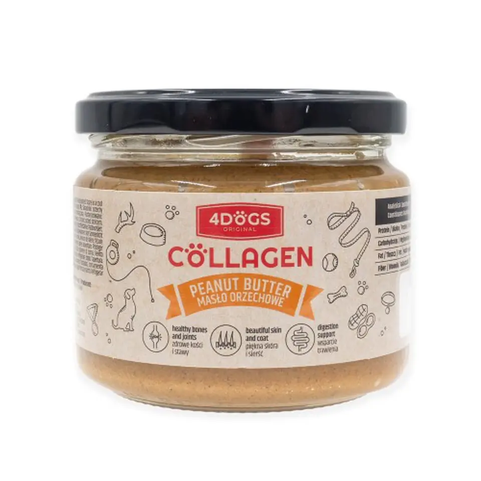 ⁨4DOGS COLLAGEN Masło orzechowe 300g⁩ w sklepie Wasserman.eu