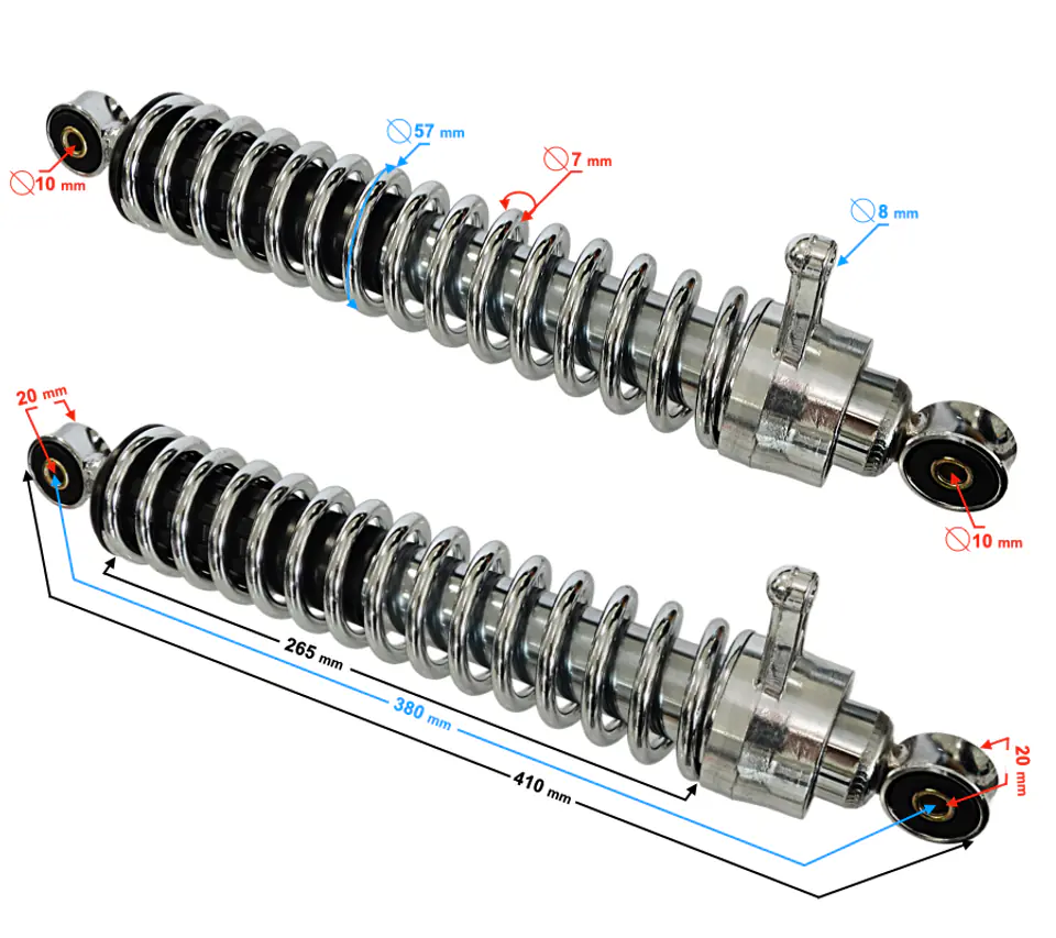 ⁨Amortyzatory tył MZ 250 dł.380mm⁩ w sklepie Wasserman.eu