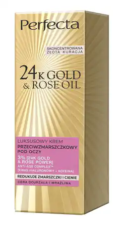 ⁨PERFECTA GOLD ROSE Luksusowy krem przeciwzmarszczkowy pod oczy 15ml⁩ w sklepie Wasserman.eu