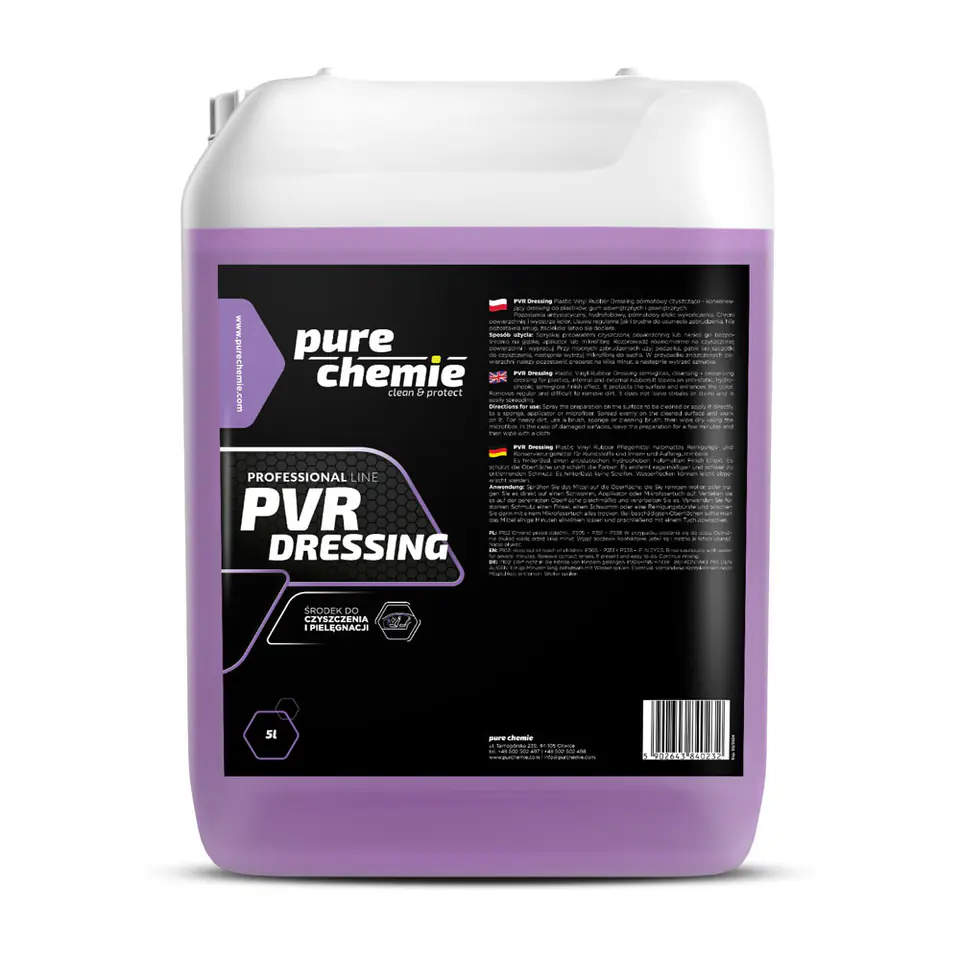 ⁨Pure Chemie PVR Dressing 5L - produkt do plastików i gum wewnętrznych⁩ w sklepie Wasserman.eu