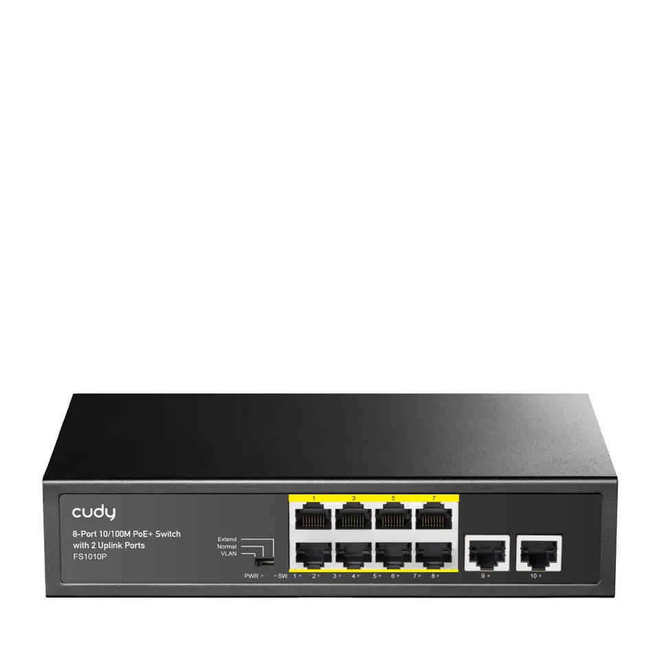 ⁨Switch CUDY FS1010P 8-Port 10/100M PoE+ 120W 2xUplink⁩ w sklepie Wasserman.eu