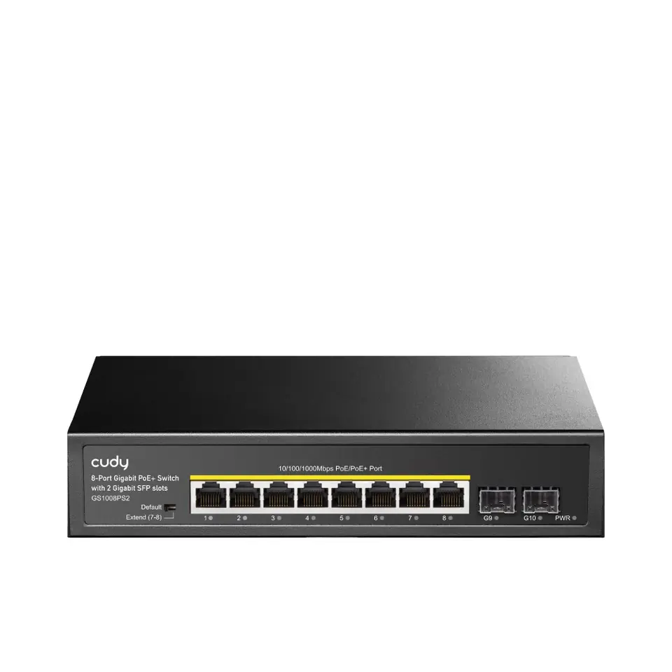 ⁨Cudy GS1008PS2 network switch Unmanaged Gigabit Ethernet (10/100/1000) Power over Ethernet (PoE) Black⁩ at Wasserman.eu