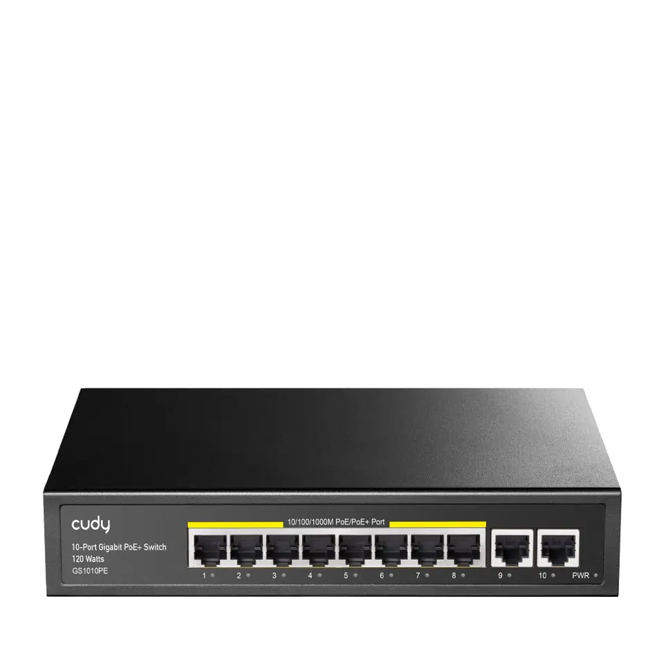 ⁨Switch CUDY GS1010PE 8-Port Gigabit PoE+ 120W 2xGbE Uplink⁩ w sklepie Wasserman.eu