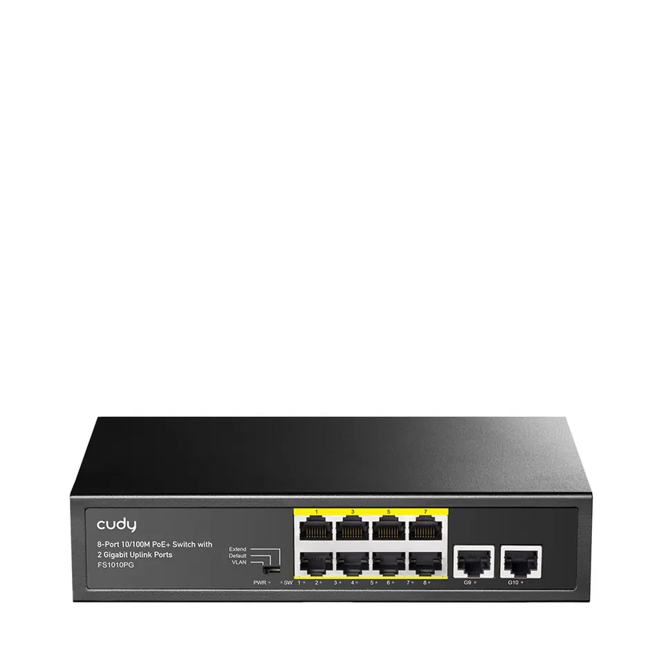 ⁨Cudy FS1010PG network switch Fast Ethernet (10/100) Power over Ethernet (PoE) Black⁩ at Wasserman.eu