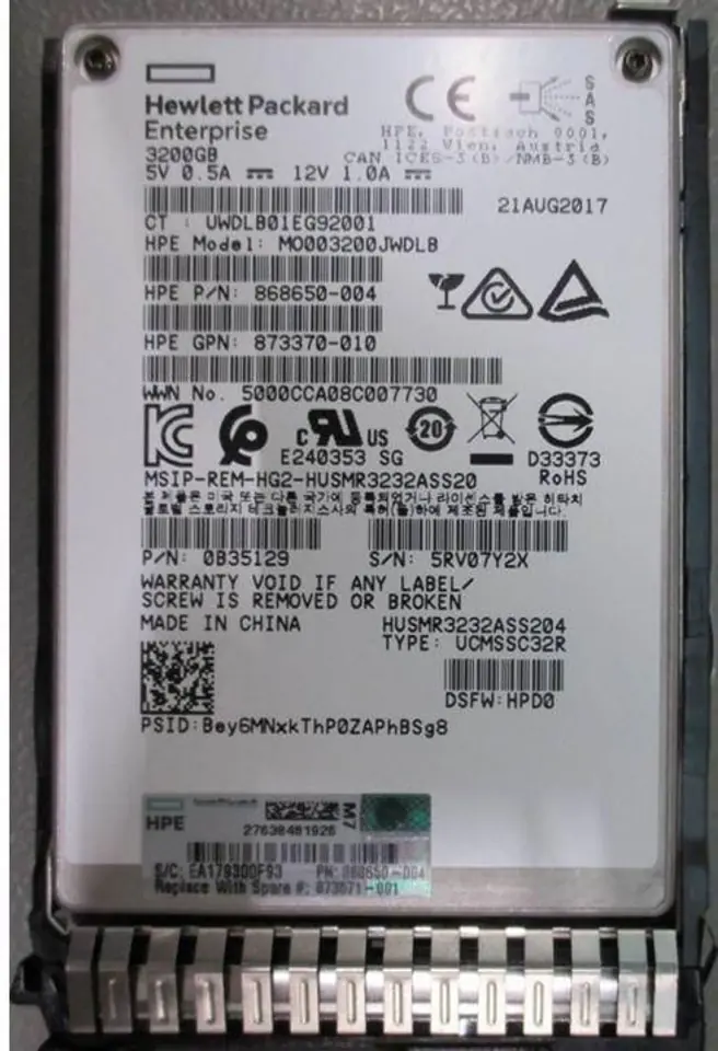 ⁨Hewlett Packard Enterprise 3.2TB SAS 12G SFF SC DS MU SSD⁩ w sklepie Wasserman.eu