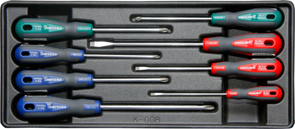 ⁨Tray for flat screwdrivers and phillips 8pcs. Empty⁩ at Wasserman.eu