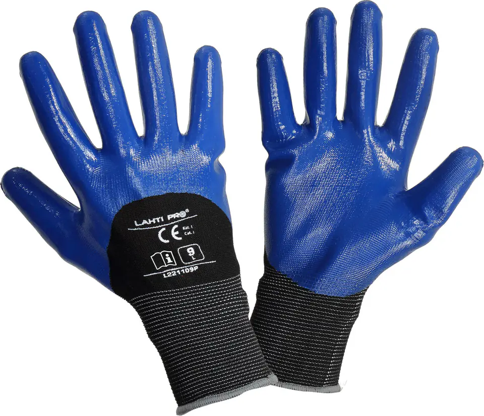 ⁨GLOVES NITRILE BLACK-PUR. L221111P, 12 PAIRS, "11", CE,LAHTI⁩ at Wasserman.eu