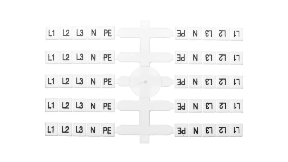 ⁨Flexible markers for rail connectors EO3 /L1, L2, L3, N, PE/ 40x5pcs. (200pcs) 003901816⁩ at Wasserman.eu