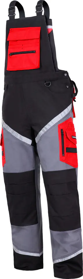 ⁨BIB PANTS, BLACK-GREY-RED, 100% COTTON, "2XL", CE, LAHTI⁩ at Wasserman.eu