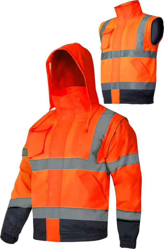 ⁨WARNING PADDED JACKET DET. SLEEVES, ORANGE, "M", CE, LAHTI⁩ at Wasserman.eu