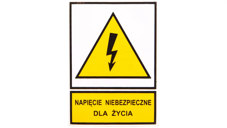 ⁨Tabliczka /znak ostrzegawczy/ TZO 52X74S N.N.D.Z. E04TZ-01011110200⁩ w sklepie Wasserman.eu