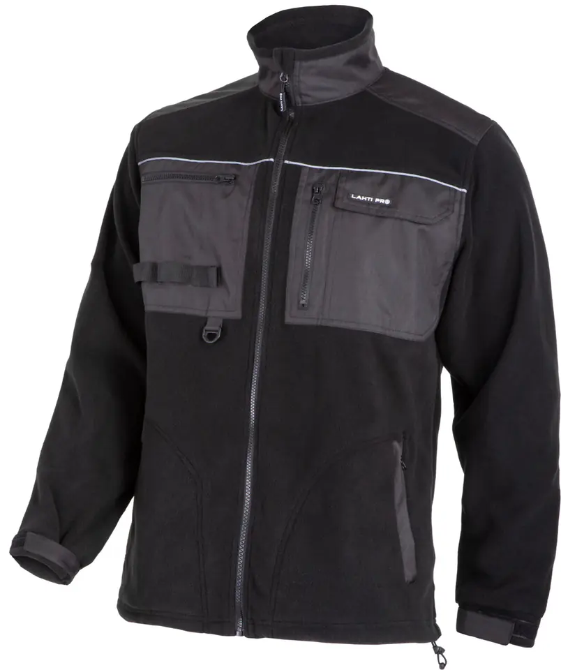 ⁨FLEECE JACKET WITH REINFORCEMENT, BLACK, "M", CE, LAHTI⁩ at Wasserman.eu