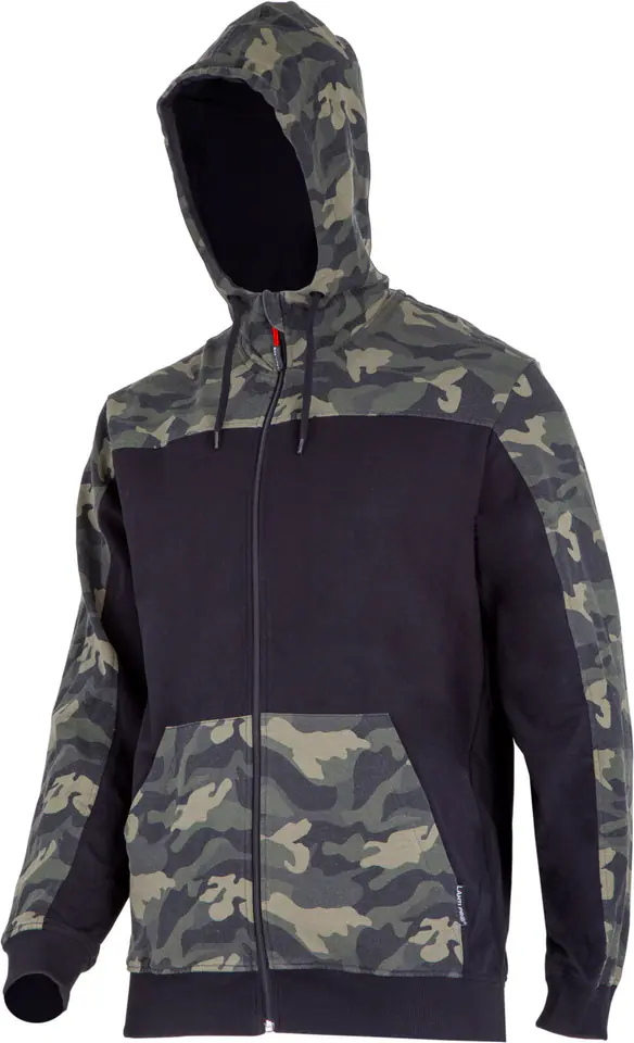 ⁨HOODED SWEATSHIRT WITH ZIP GREEN CAMO-BLACK, "S", CE, LAHTI⁩ at Wasserman.eu