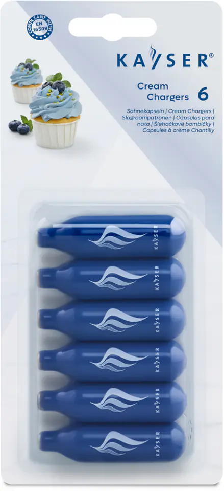 ⁨Naboje N2O do syfonu do bitej śmietany 7,5g Kayser 6 szt/Opk⁩ w sklepie Wasserman.eu