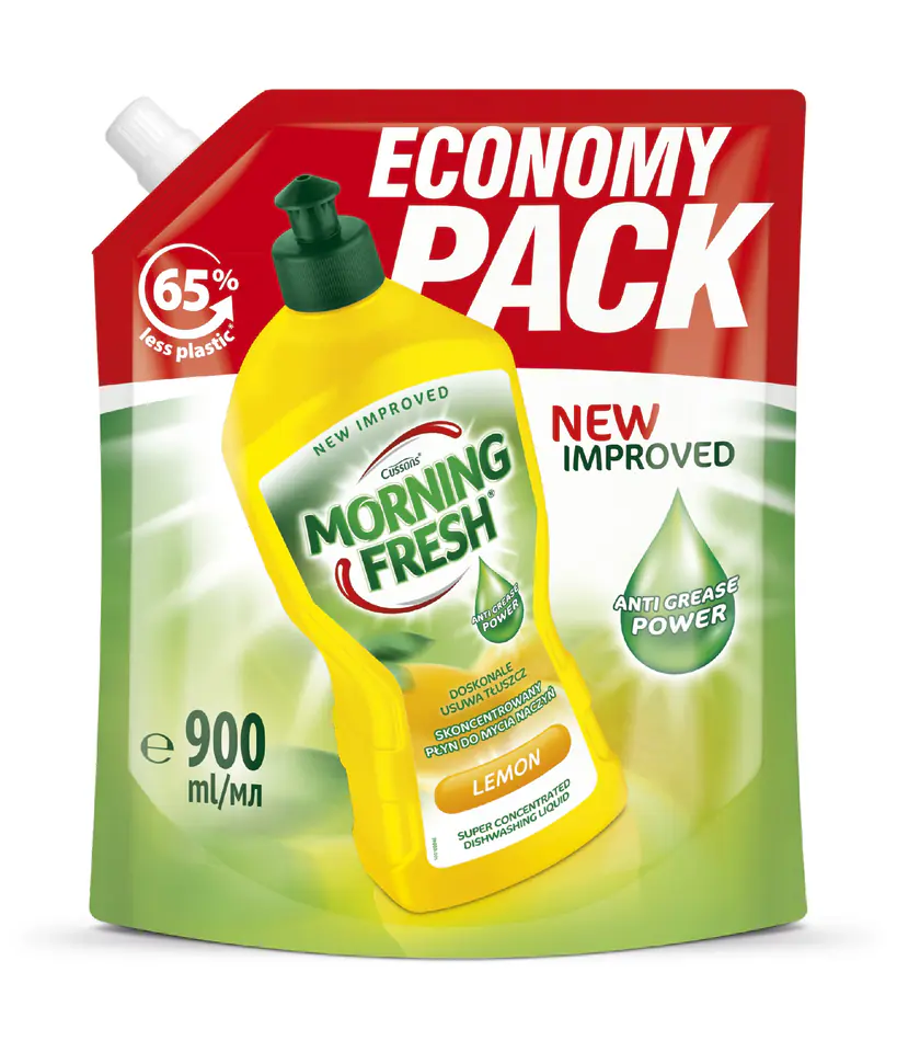 ⁨CUSSONS Morning Fresh Skoncentrowany Płyn do mycia naczyń - Lemon 900ml(zapas)⁩ w sklepie Wasserman.eu