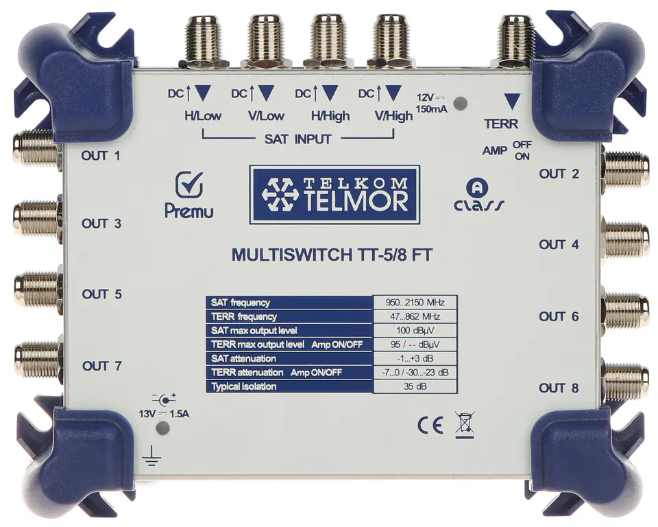 ⁨MULTISWITCH TT-5/8-FT 5 WEJŚĆ / 8 WYJŚĆ TELMOR⁩ w sklepie Wasserman.eu