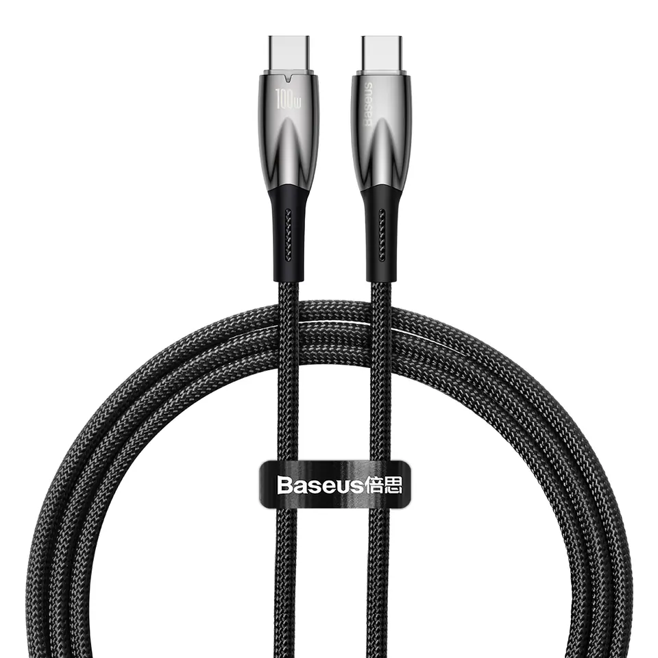 ⁨Wytrzymały elastyczny kabel do szybkiego ładowania USB-C 100W 1m czarny⁩ w sklepie Wasserman.eu