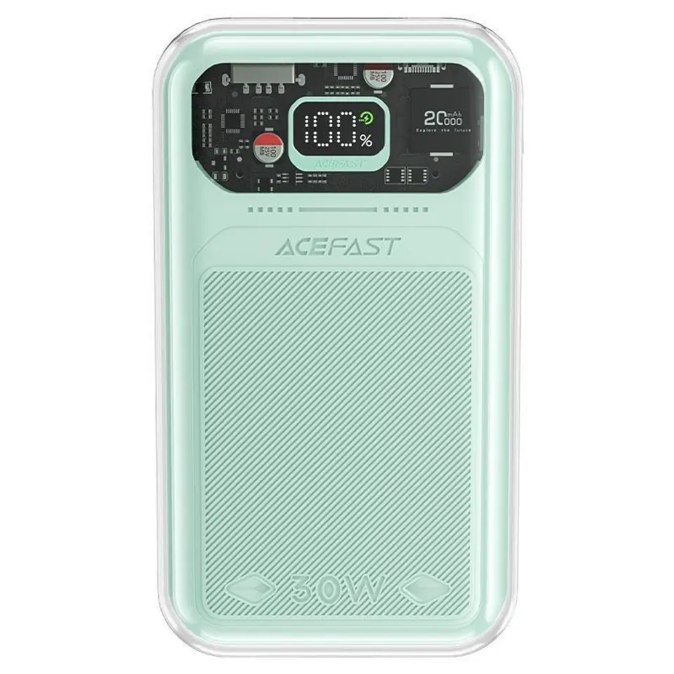 ⁨Powerbank 20000mAh Sparkling Series szybkie ładowanie 30W QC AFC FCP SCP zielony⁩ w sklepie Wasserman.eu