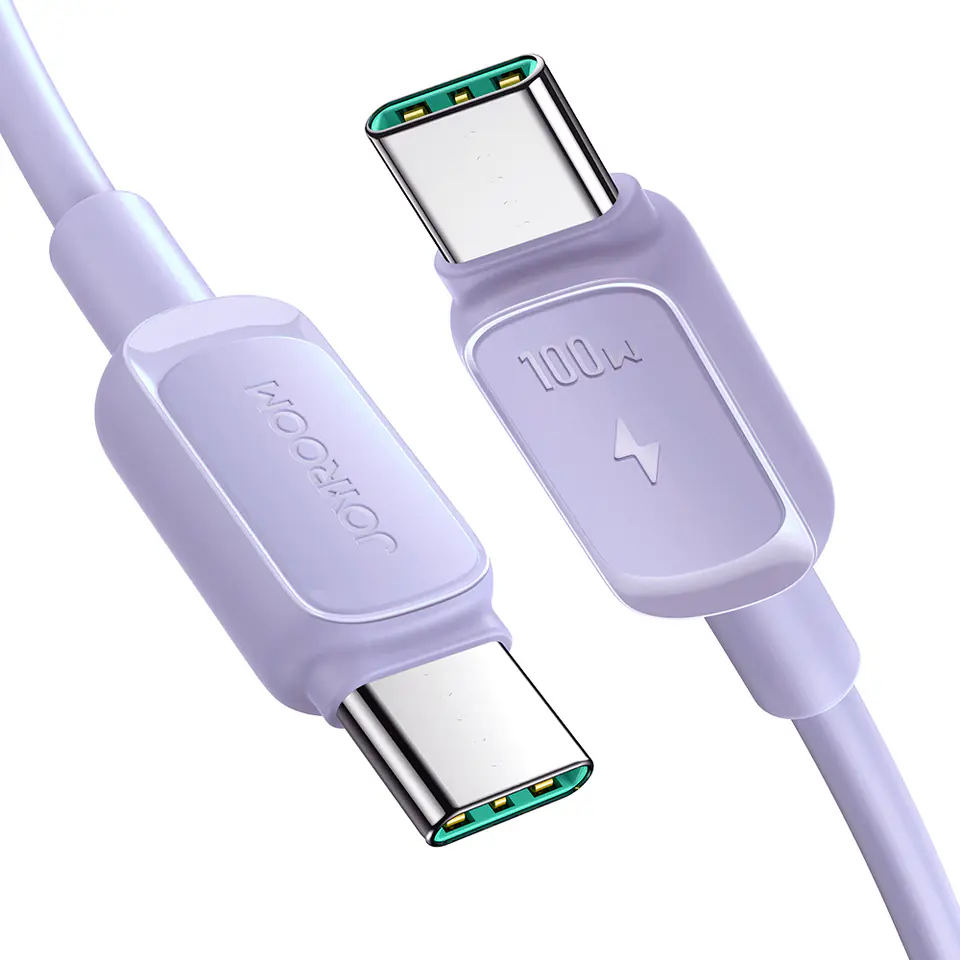 ⁨Kabel przewód USB-C - USB-C 100W 1.2m fioletowy⁩ w sklepie Wasserman.eu